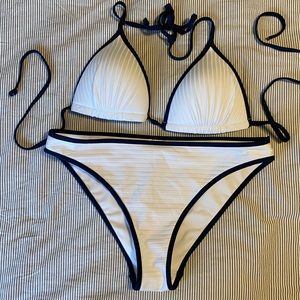 White Ribbed Bikini